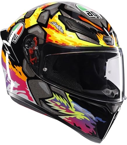 Amazon.com: AGV K3 Birdy 2.0 Motorcycle Helmet Gray/Yellow/Red XL